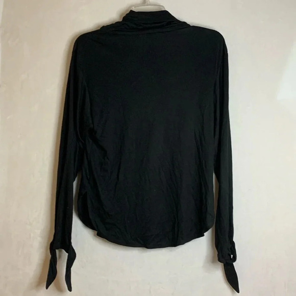 Platinum by Dorothy Schoelen Black Rayon Turtleneck top with wrist ties Small - Picture 7 of 12